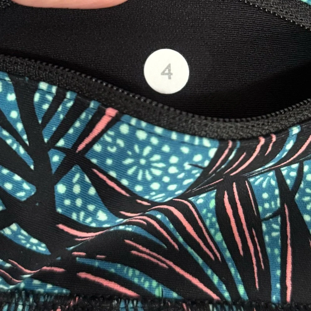 Lululemon Tight Stuff Tight Tropical Print Crop Leggings